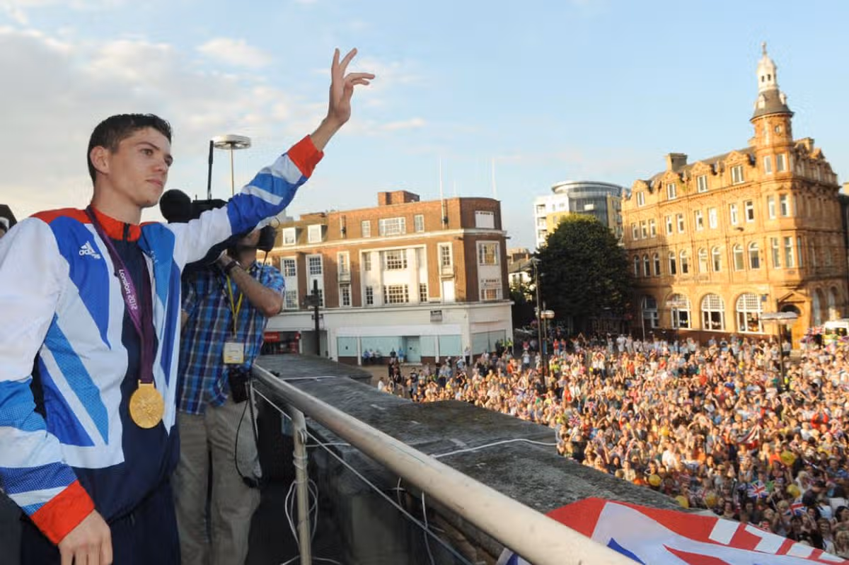Mayor Luke Campbell brought a gold medal back home after victory at London 2012 - pictured in front of a large crowd in Hull city centre
