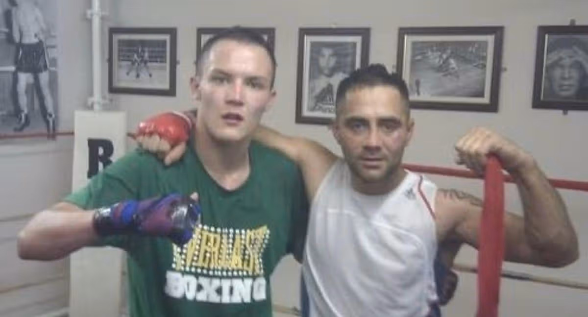 Josh Warrington and Michael "after sparring back in the day"