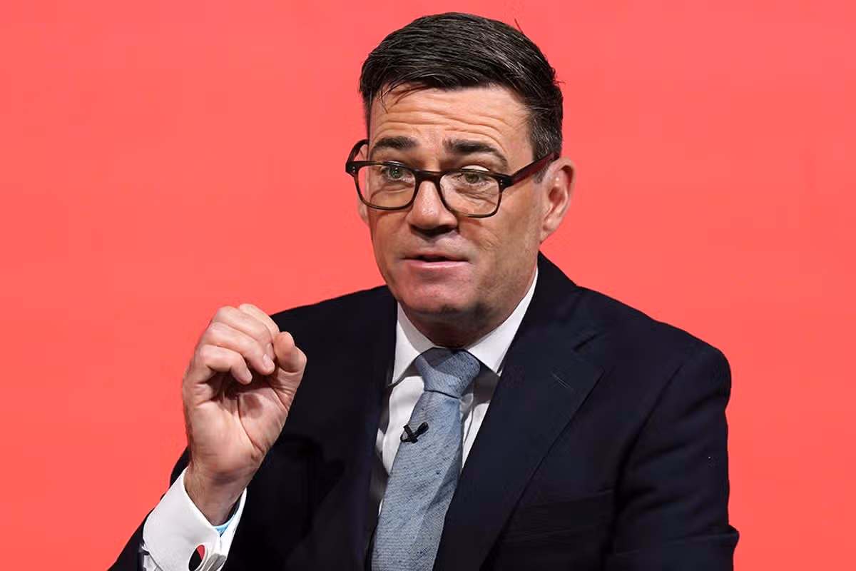 Prime Minister Andy Burnham speaking at the Labour Party conference