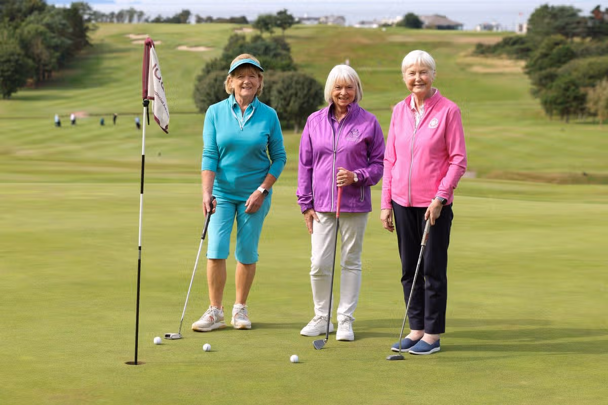 Valerie and friends from Donaghadee Golf Club (L-R) Jill Heron and Janet Adams