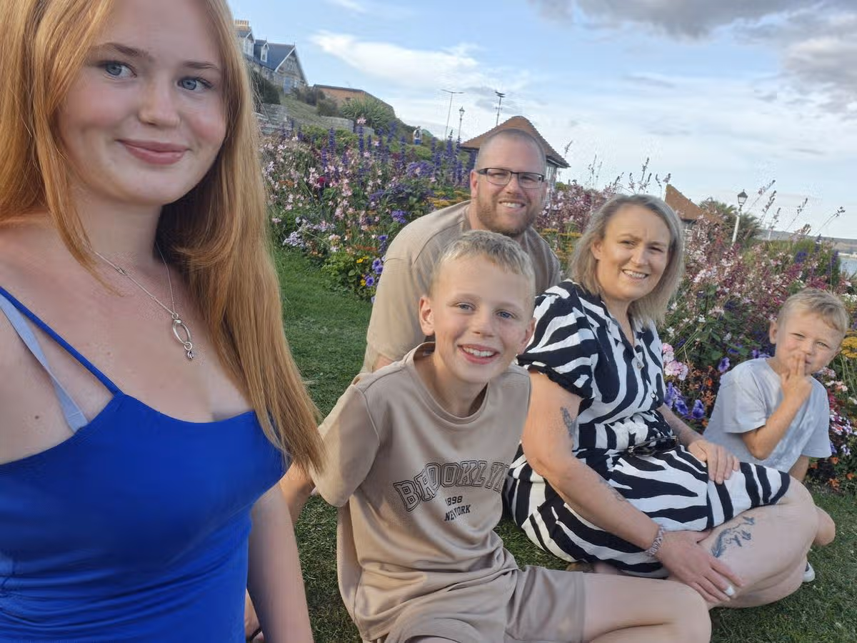 Left to right: Olivia, Archie, Brad, Carrie and Noah