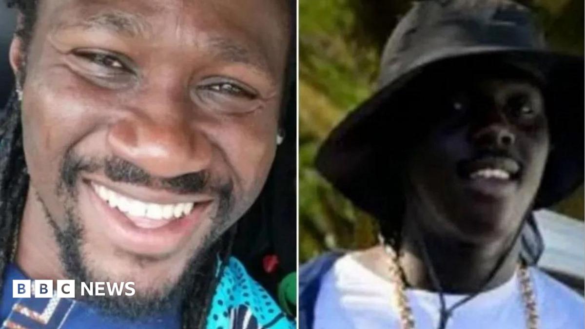 A composite image of Junior Ajose and Cheriff Tall. In each picture which has been shared by their families, the men are smiling and starring directly at the camera.