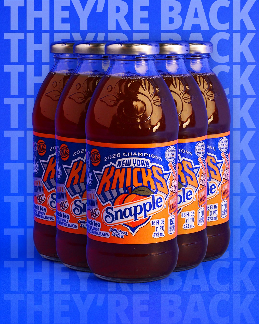 Snapple's announcement of the returning limited-edition Knicks championship bottles