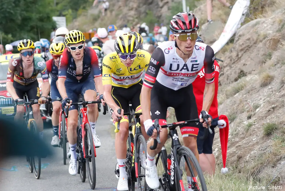 Rafal Majka with Tadej Pogacar at the 2022 Tour de France