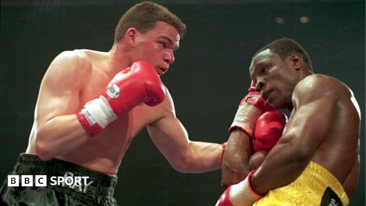 Ray Close and Chris Eubank in action at the King's Hall in 1994
