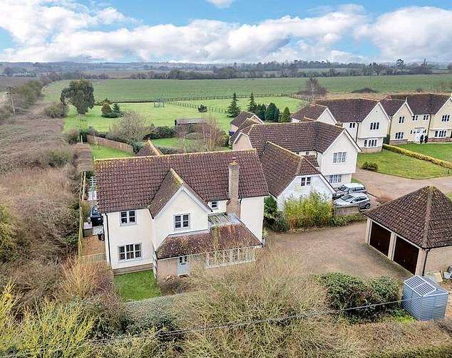 The four-bedroom, three-bathroom house in the rural village of Brockley near Bury St Edmunds