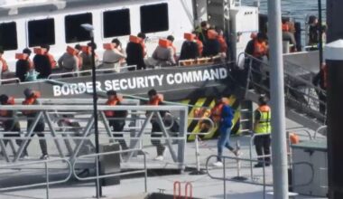 Migrant dinghy carrying dozens of asylum seekers heading for Hampshire after launching from Normandy beach