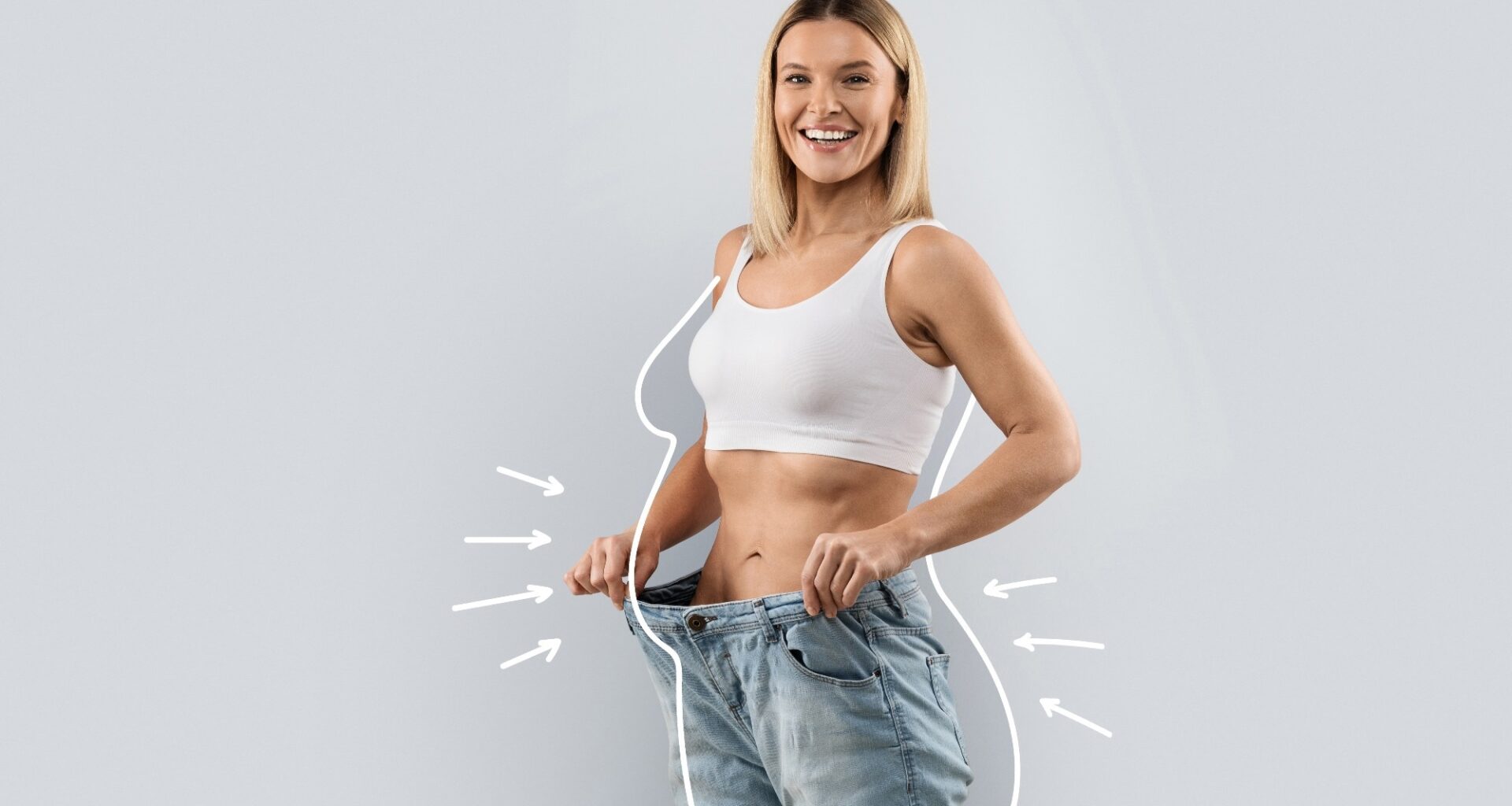Weight loss in muscular woman