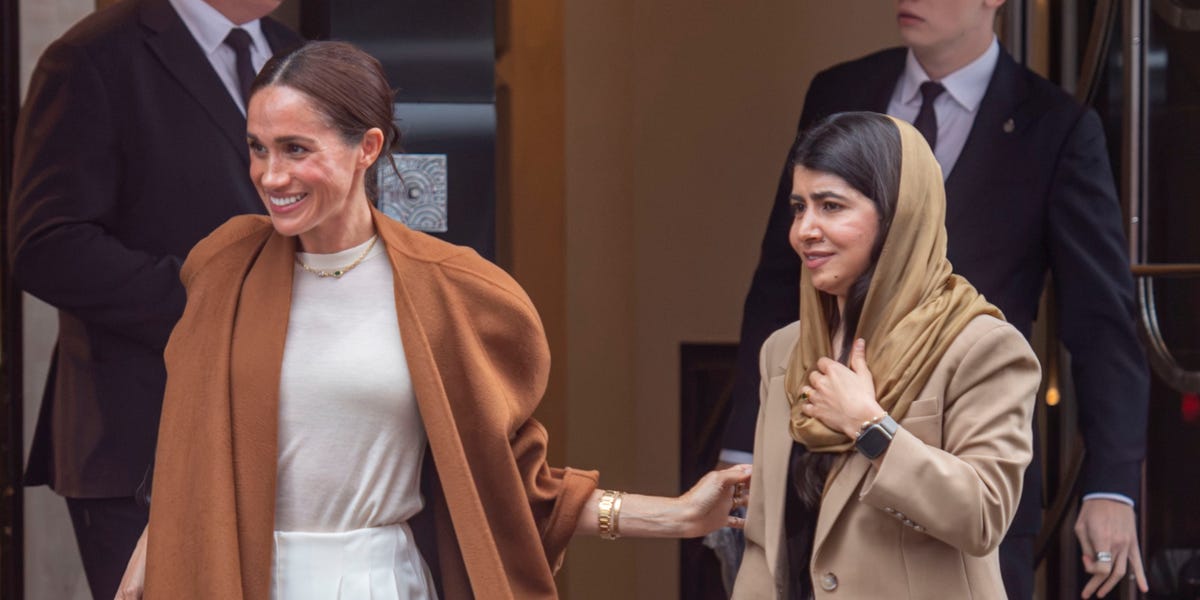 Meghan Markle Grabs Lunch With Malala Yousafzai in Oversize Fall Layers
