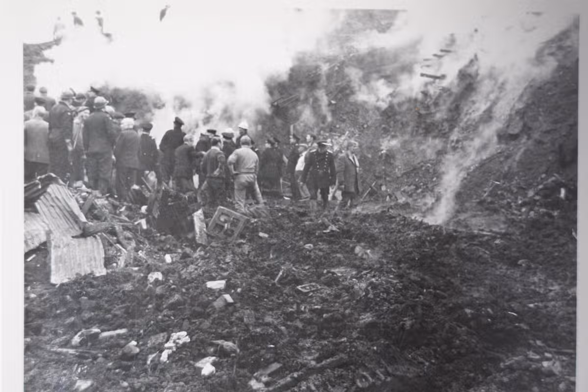 The aftermath of the Aberfan disaster