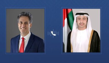 Sheikh Abdullah and UK’s Miliband discuss Middle East developments - Dubai Eye 103.8