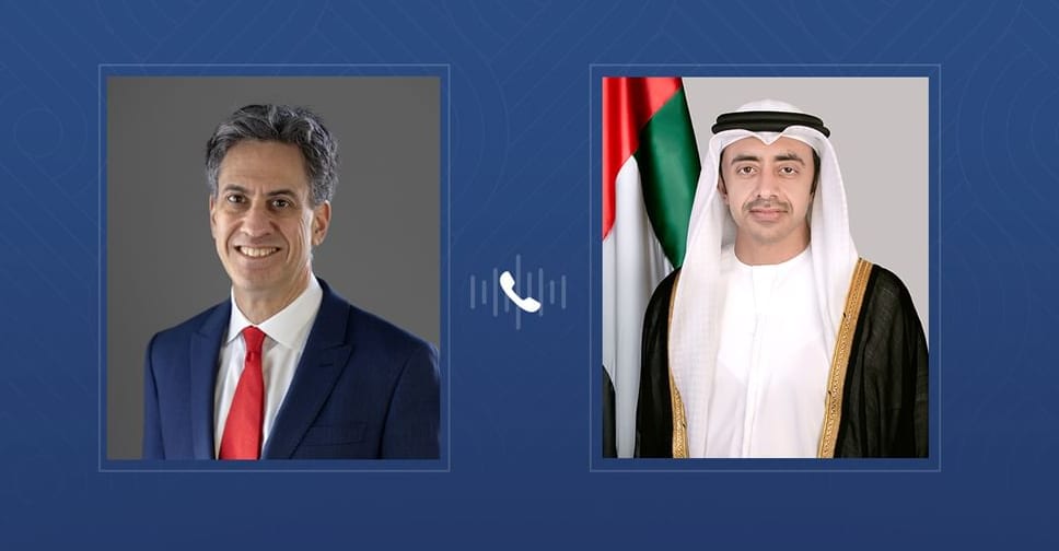 Sheikh Abdullah and UK’s Miliband discuss Middle East developments - Dubai Eye 103.8