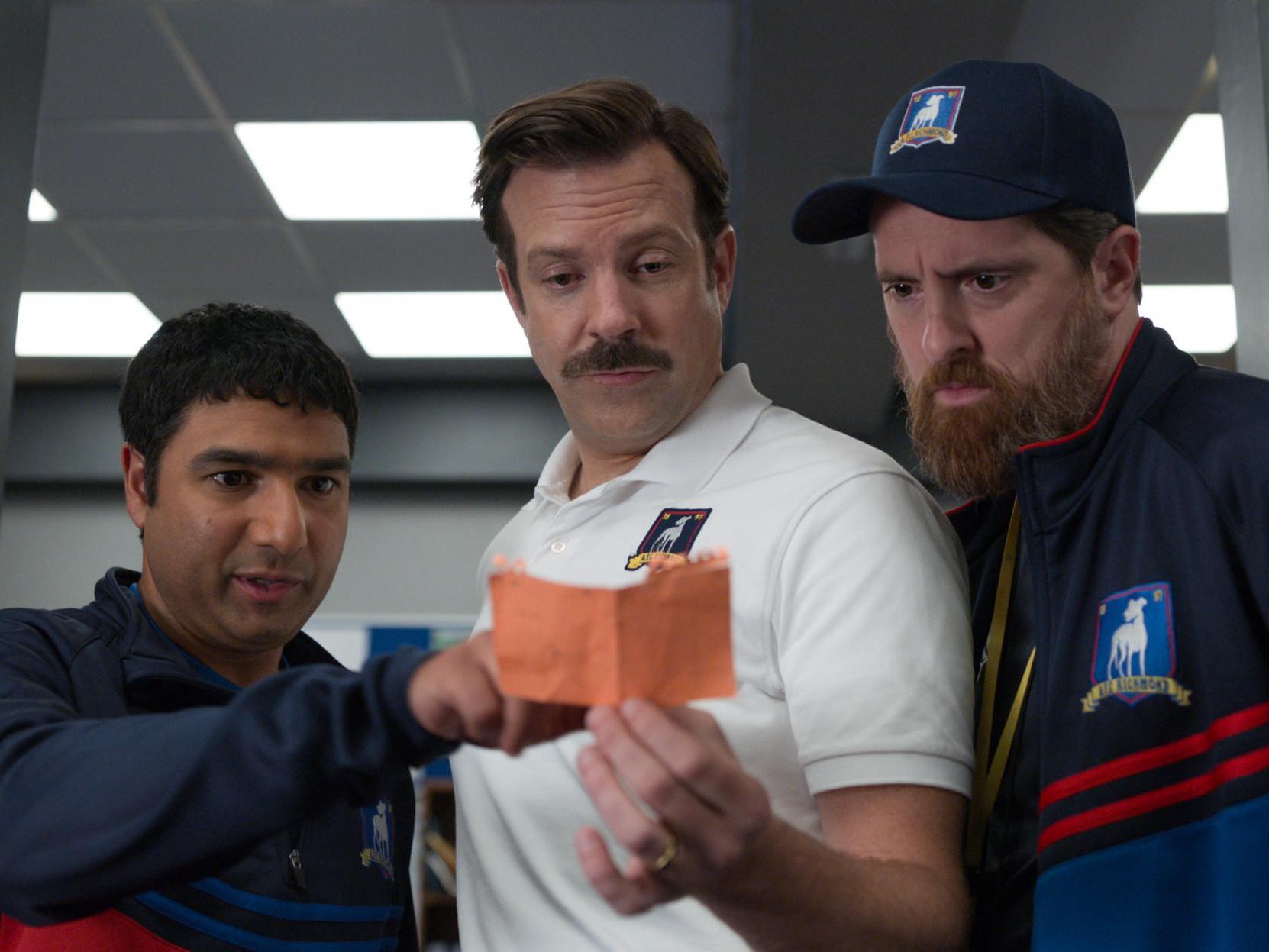Nick Mohammed, Jason Sudeikis and Brendan Hunt in 'Ted Lasso'