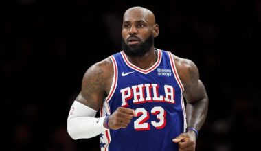 LeBron James doubles down with sneaky golf hip turns during national anthem after Trump's 'total disgrace' dig