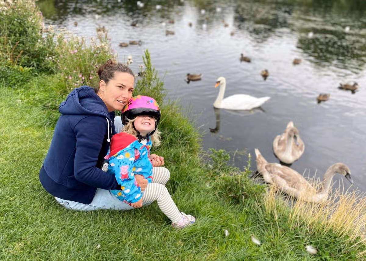 Nicola Crymble with her daughter