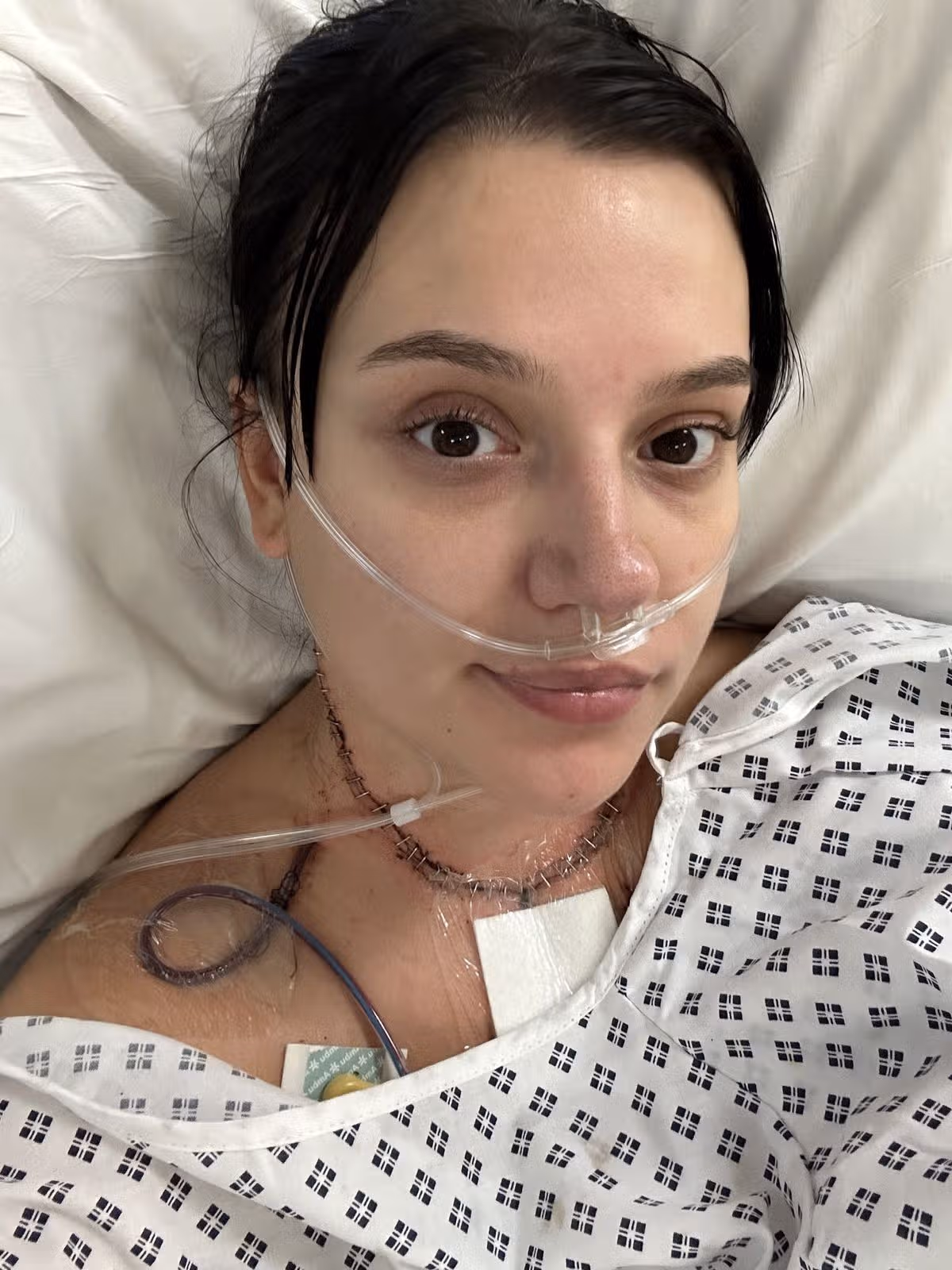 Saskia underwent major surgery to remove a large amount of cancer