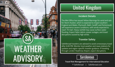 Storm Austen will produce heavy rainfall and strong winds from October 22-23 across the United Kingdom; expect travel delays.