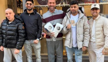 Calum Best visits new Boxstar boxing shop in Newport