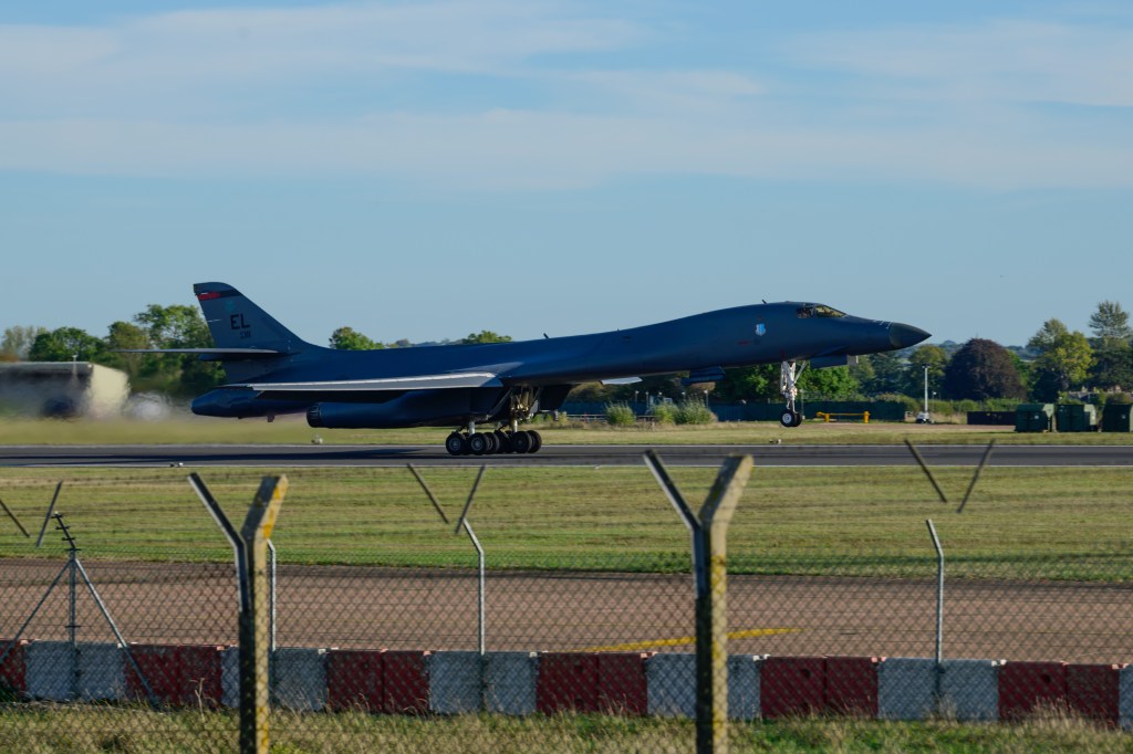 B-1 bomber takes off