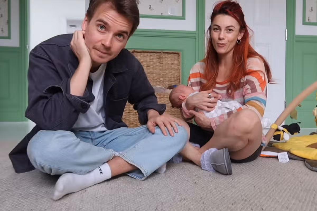 Joe Sugg and Dianne Buswell with their baby son