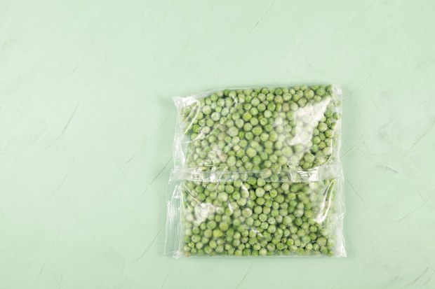 A stock image of a bag of frozen peas