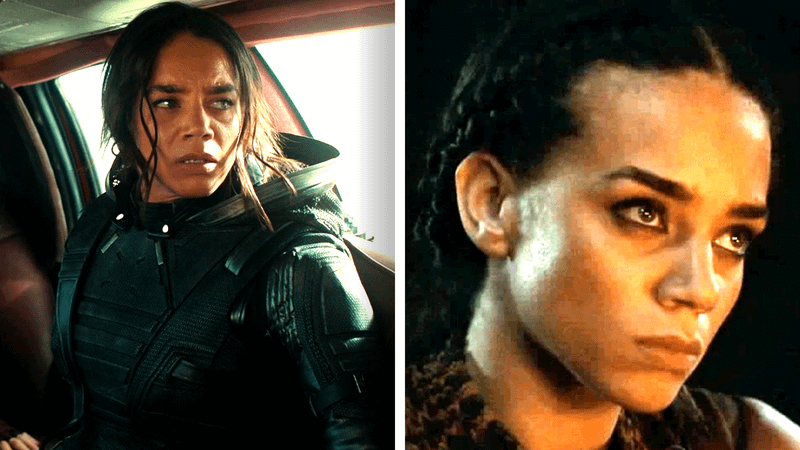 Hannah John-Kamen as Ghost in Thunderbolts and Ornela in Game of Thrones.