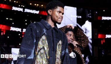 Shakur Stevenson makes his walk to the ring