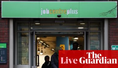 Pound jumps after surprise fall in UK unemployment rate, but vacancies dry up amid ‘jobs drought’ – business live | Business