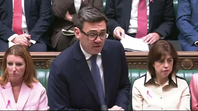 Andy Burnham during PMQs