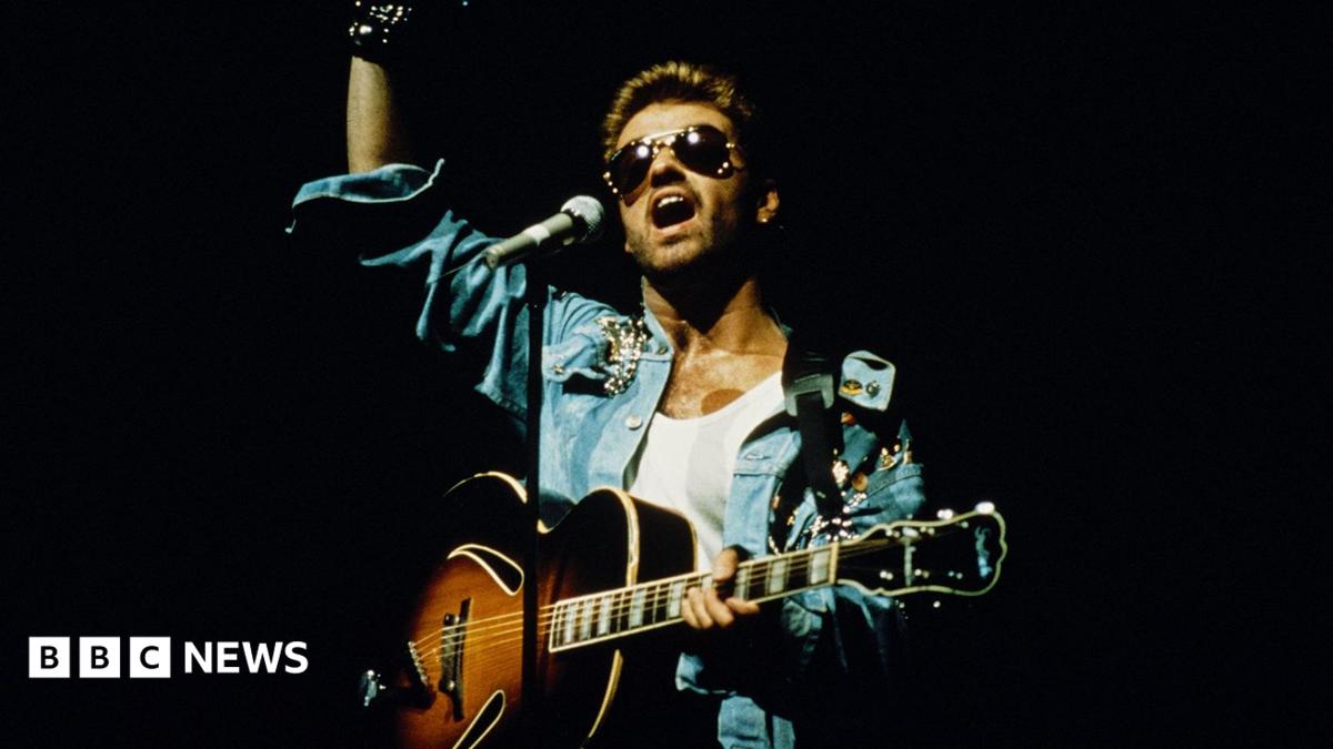 Singer and songwriter George Michael  performing on stage during the Japanese/Australasian leg of his Faith World Tour, February-March 1988.