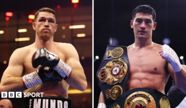A split picture of Callum Smith and Dmitry Bivol