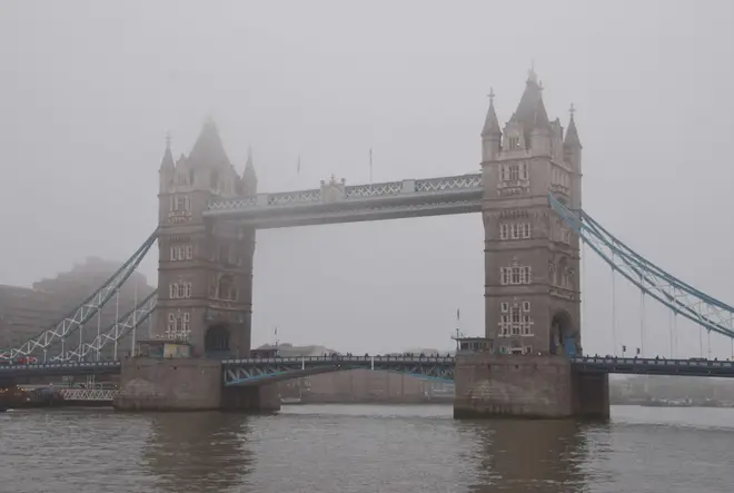 A foggy day in London Town: Tower Bridge on 27th December 2024