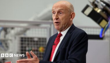 Chancellor of the Exchequer John Healey delivers a speech at the Manufacturing Technology Centre in Coventry, central England, on September 7, 2026.