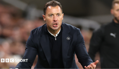 Newcastle United boss Matthias Jaissle reacts during the Premier League game with Aston Villa