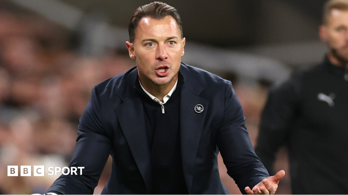 Newcastle United boss Matthias Jaissle reacts during the Premier League game with Aston Villa