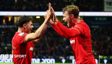 Will Lankshear (left) celebrates his first goal at Bolton with Tommy Conway