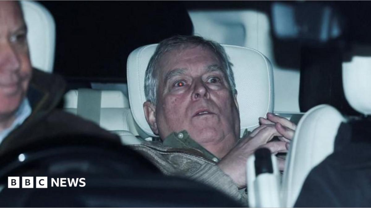 Andrew Mountbatten-Windsor in the back of a car
