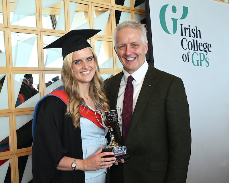 Dr Hannah McCauley and Dr Denis McCauley. pictured at the conferring ceremony at the Irish College of GPs. Photograph: David Coleman