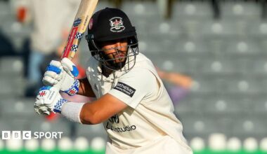 Daaryoush Ahmed at the crease for Gloucestershire