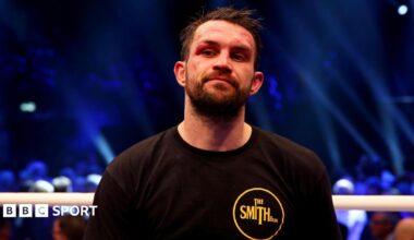 British boxer Paul Smith pictured in a T-shirt in a boxing ring