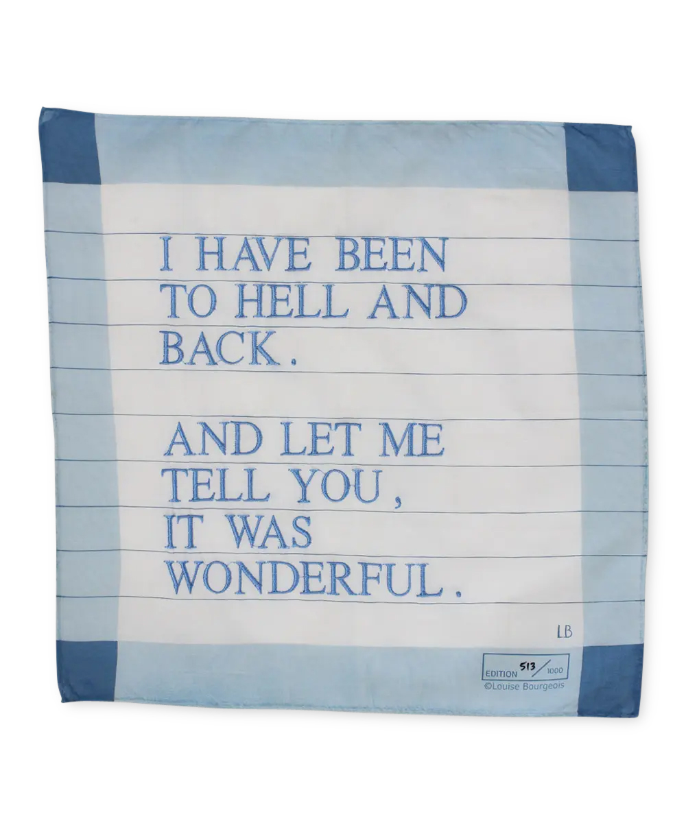 An embroidered hankerchief