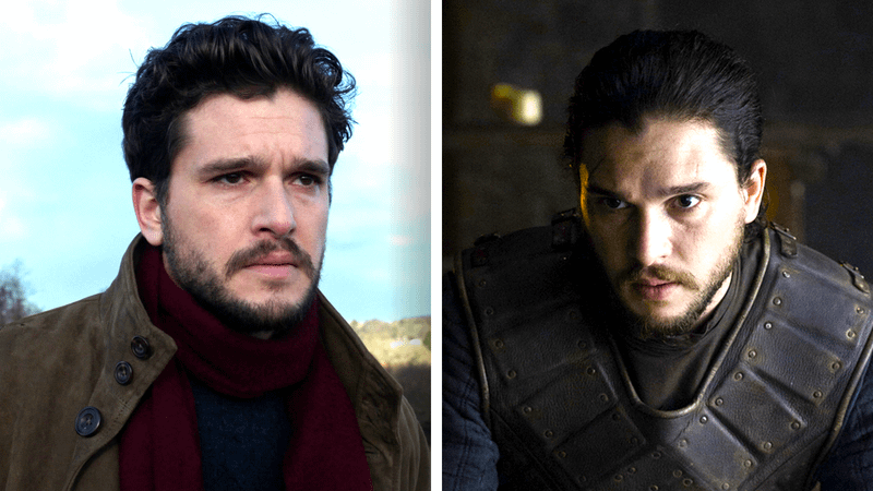 Kit Harington as Dane Whitman in Eternals and Jon Snow in Game of Thrones.