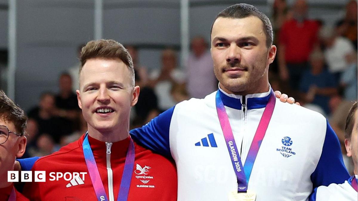 James Ball and Aaron Pope on the podium at the 2026 Commonwealth Games