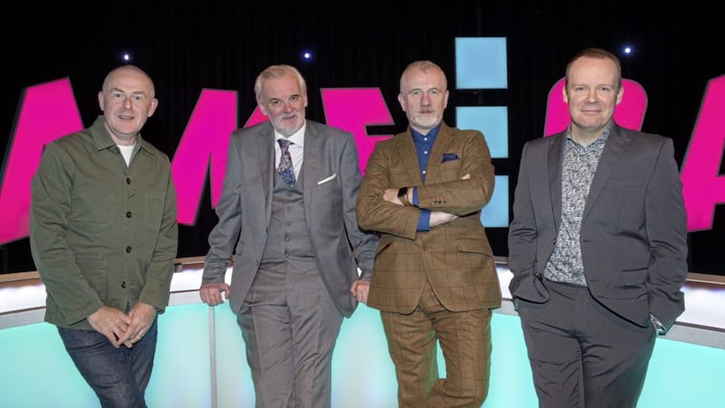 The Blame Game cast, (from left) Colin Murphy, Tim McGarry, Jake O'Kane and Neil Delamere. Photo by Trevor Lucy 