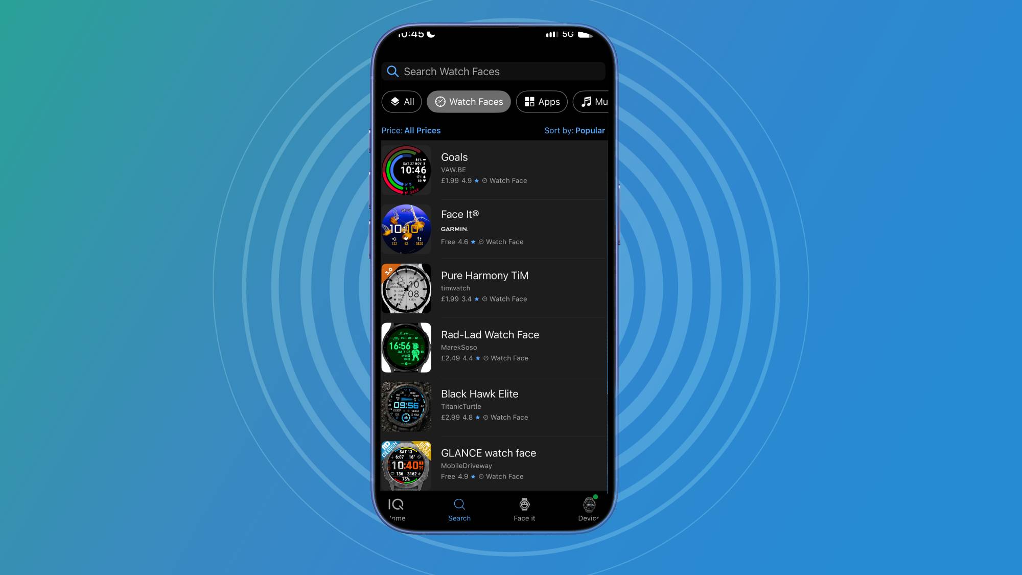Garmin Connect IQ store screenshot