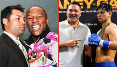 Oscar De La Hoya sums up Floyd Mayweather’s chances of beating Ryan Garcia in comeback at 49