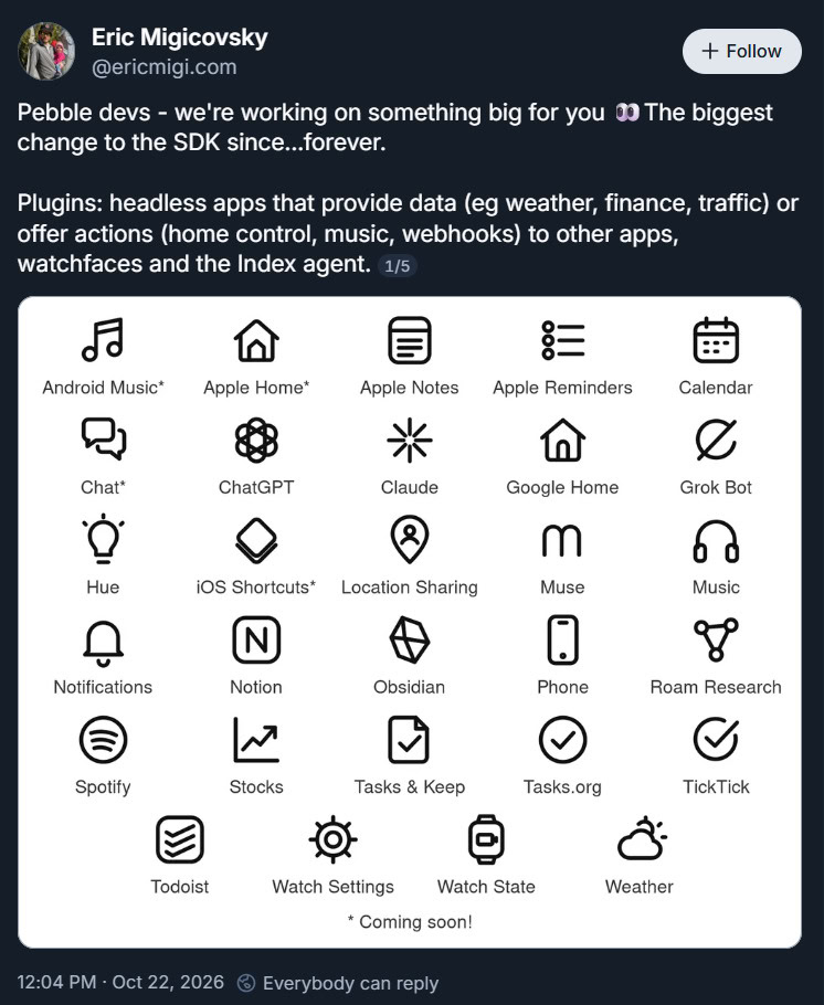 Eric Migicovsky pebble os plugins Eric Migicovsky pebble os plugins