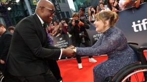 TORONTO, ONTARIO - SEPTEMBER 10: Cameron Bailey, Chief Executive Officer of TIFF, (L) and Ruth Madeley attend the 2026 Toronto International Film Festival World Premiere of Apple Original Films’ “Being Heumann” at Roy Thomson Hall on September 10, 2026 in Toronto, Ontario. “Being Heumann” premieres in select theaters November 6 and globally on Apple TV November 13, 2026. (Photo by Eric Charbonneau/Apple TV via Getty Images)