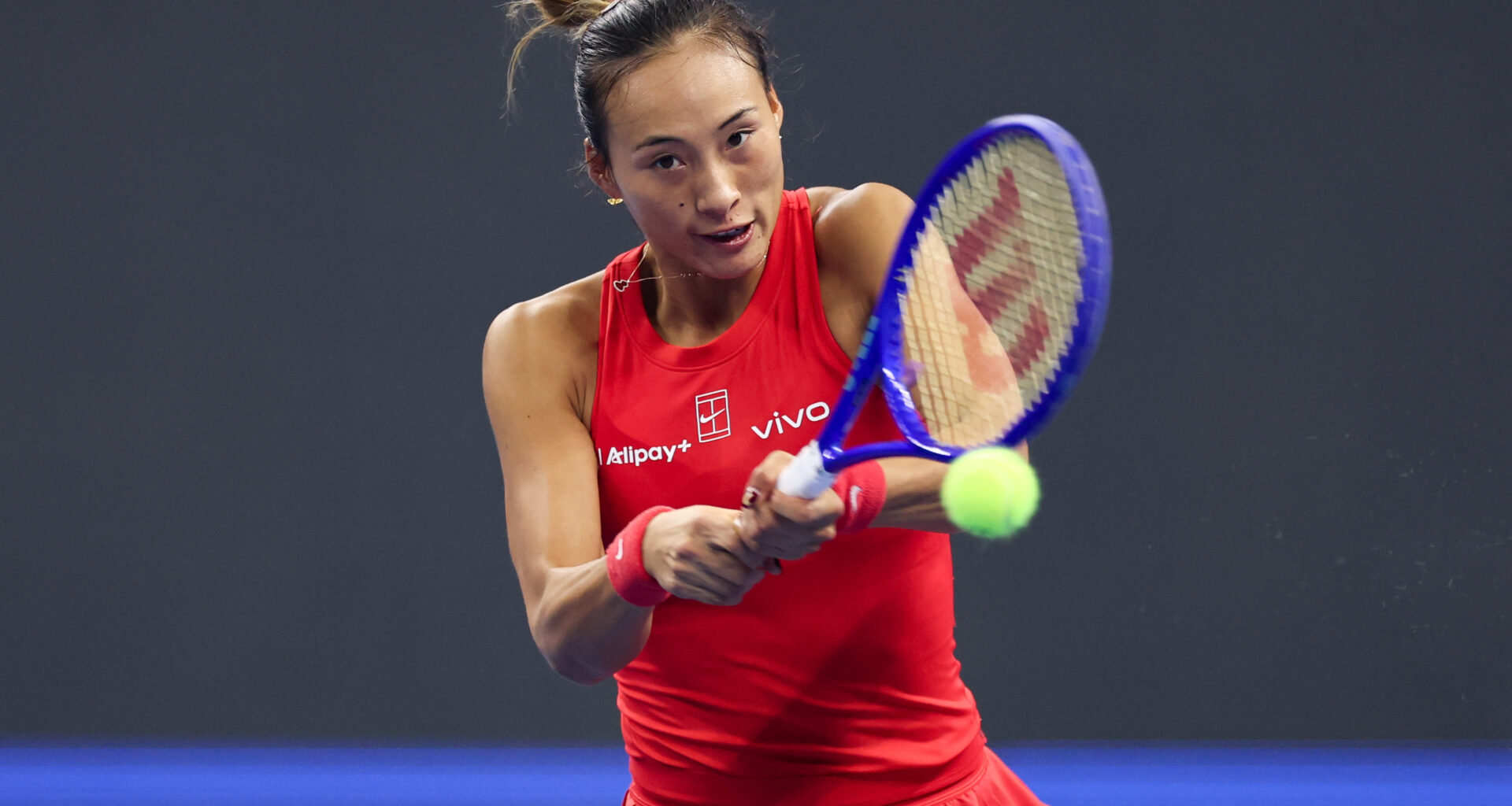 Zheng becomes first Chinese finalist in Beijing with straight-sets win over Mertens