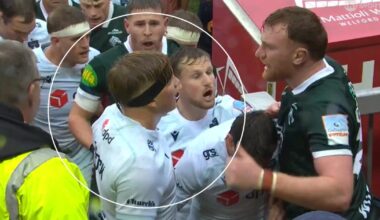 Henry Pollock scuffles with England teammates as Leicester beat Northampton Saints
